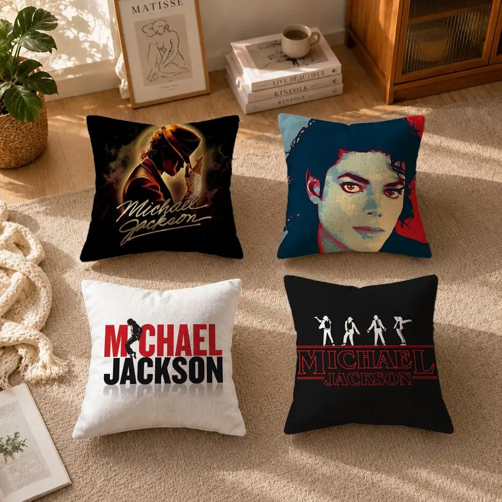 Celebrity-Michael JacksonS Cushion Cover Soft Short Plush Zippered Cushion Covers 40/45/50cm Square Decor for Sofa Home
