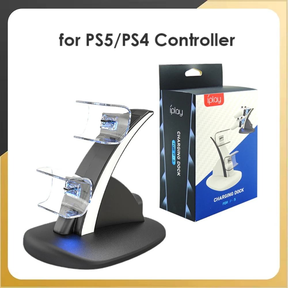 

Dual Controller Charger Dock For PS5 Wireless Gamepad Type-C Charging Holder Station for Sony Playstation 5 Gaming Accessories