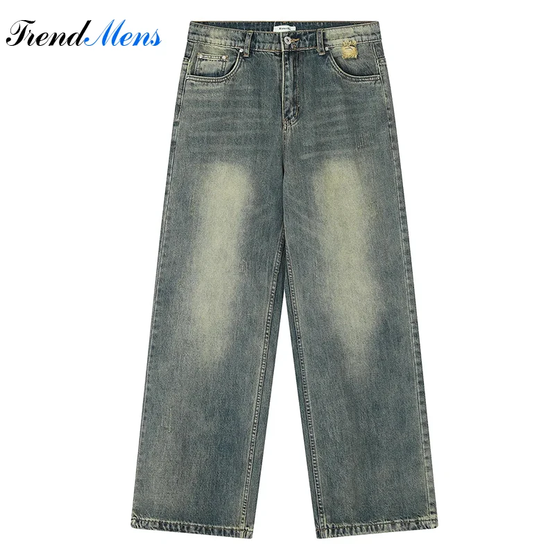 

Baggy Pants Y2k Jeans for Men Straight-leg Pantalon Homme Streetwear Men's Clothing Cotton Casual Denim Trousers Kanye Berserk