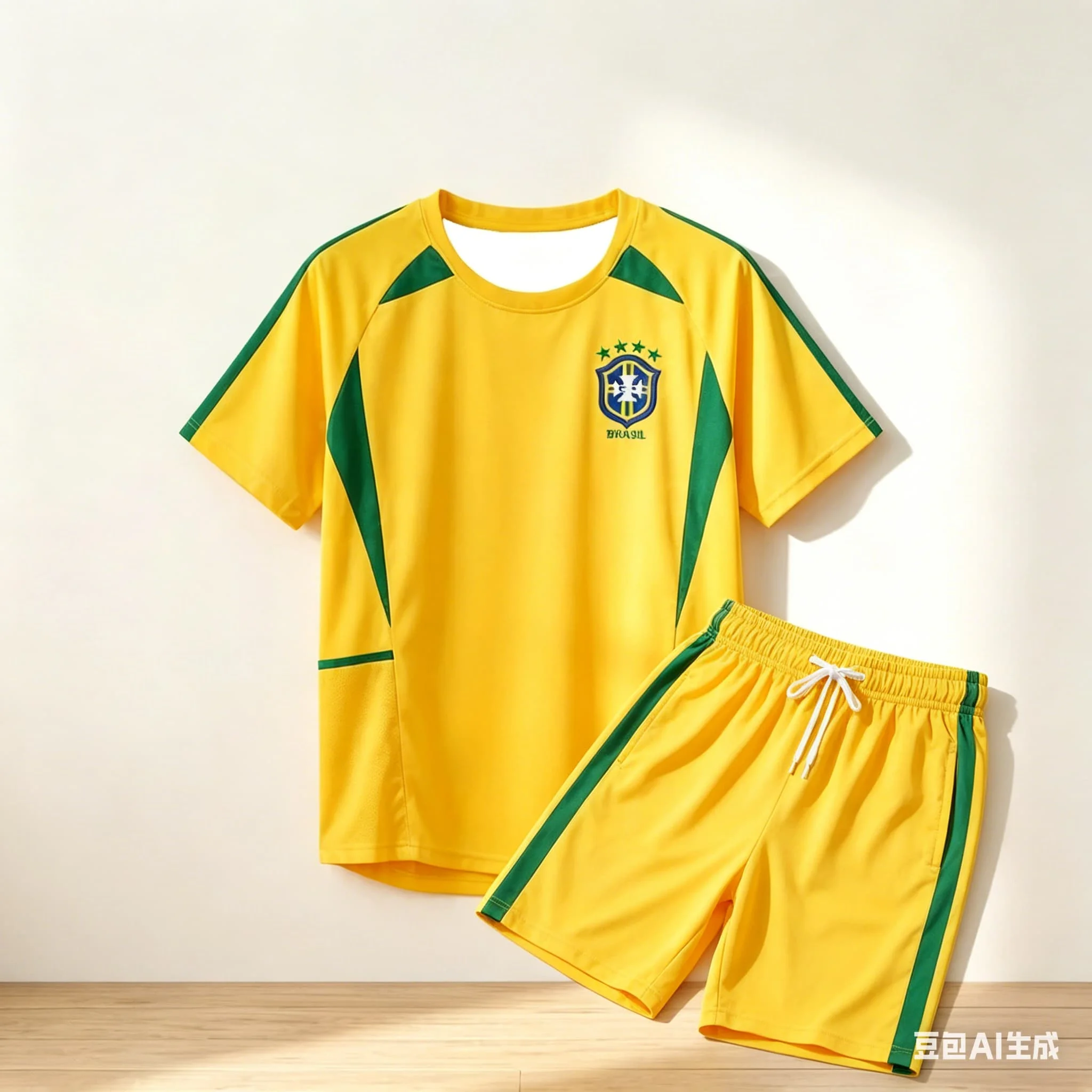 

2026 Hot Selling Printed T-shirt Set Brazil Jersey Set Quick Drying Sweat Absorbing Sports Top Men Comfort