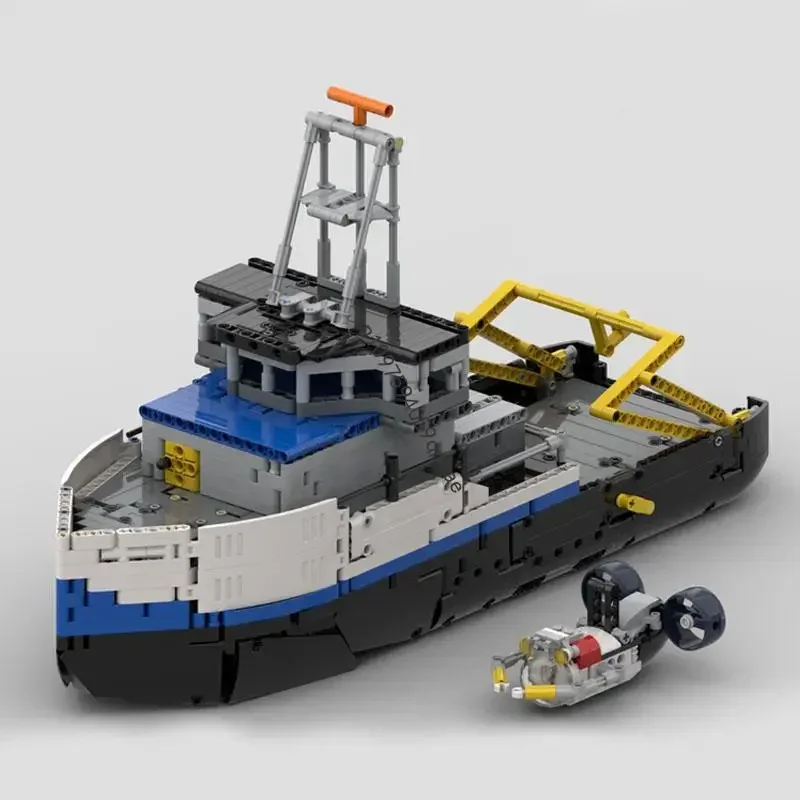 

New 1483Pcs Moc Research Vessel Ship City Port Modular Model Diy Technology DIY Creative Ideas Toy Christmas Gift Custom Puzzles