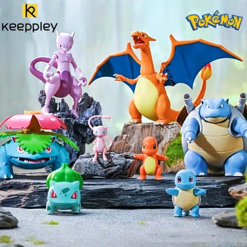 Keeppley Building Blocks Pokemon Adventure Version Pikachu Cartoon Assembly Model Charizard 3D T Anime Action Model Gifts