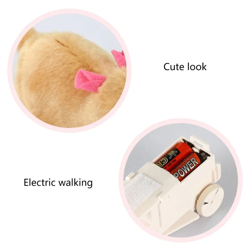 Hamster Balls Electric Toy Plush Hamster Electric Toy Scroll Walk Little Toy Animal for Children Gift Electronic Pet Toy