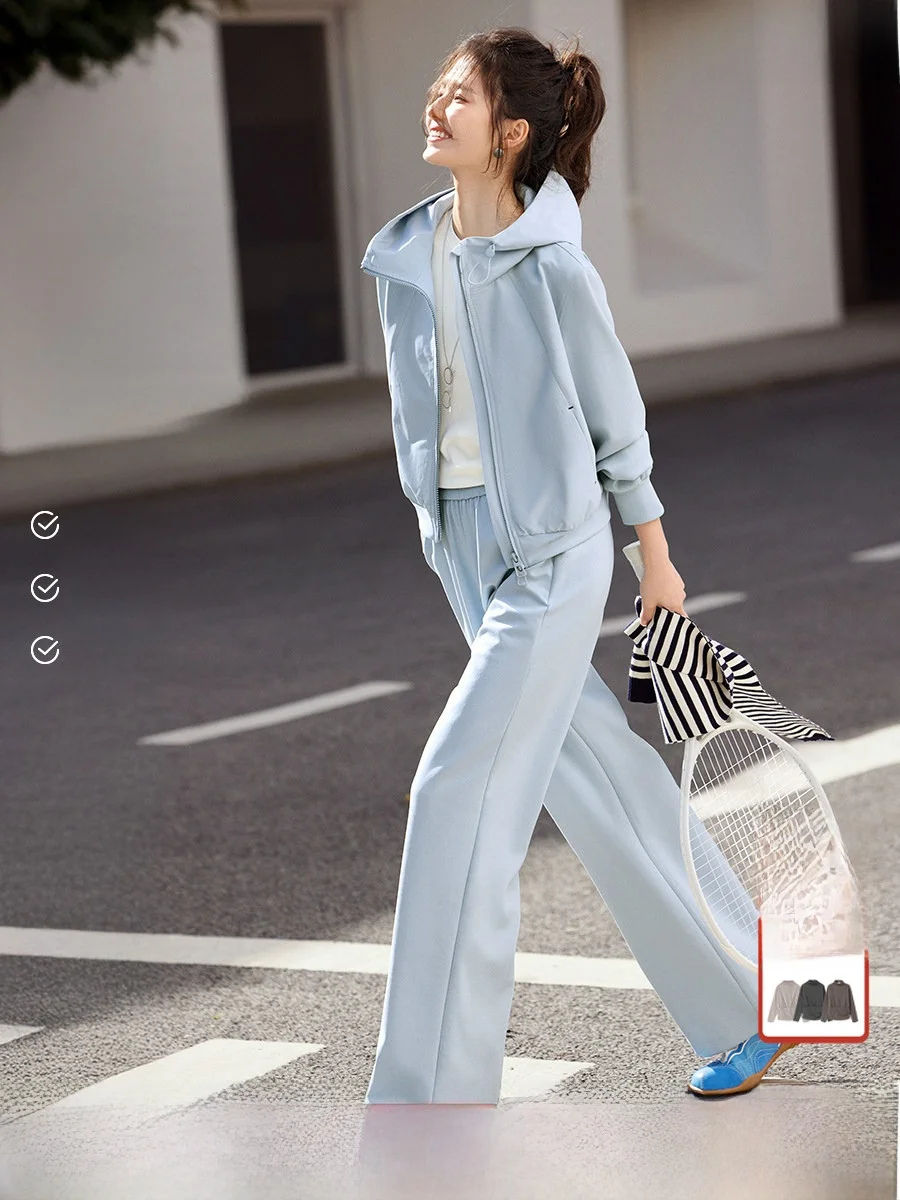 

Комплект XWI: весенний повседневный уличный костюм для женщин (футболка и легкие брюки), удобный, легкий, модный наряд