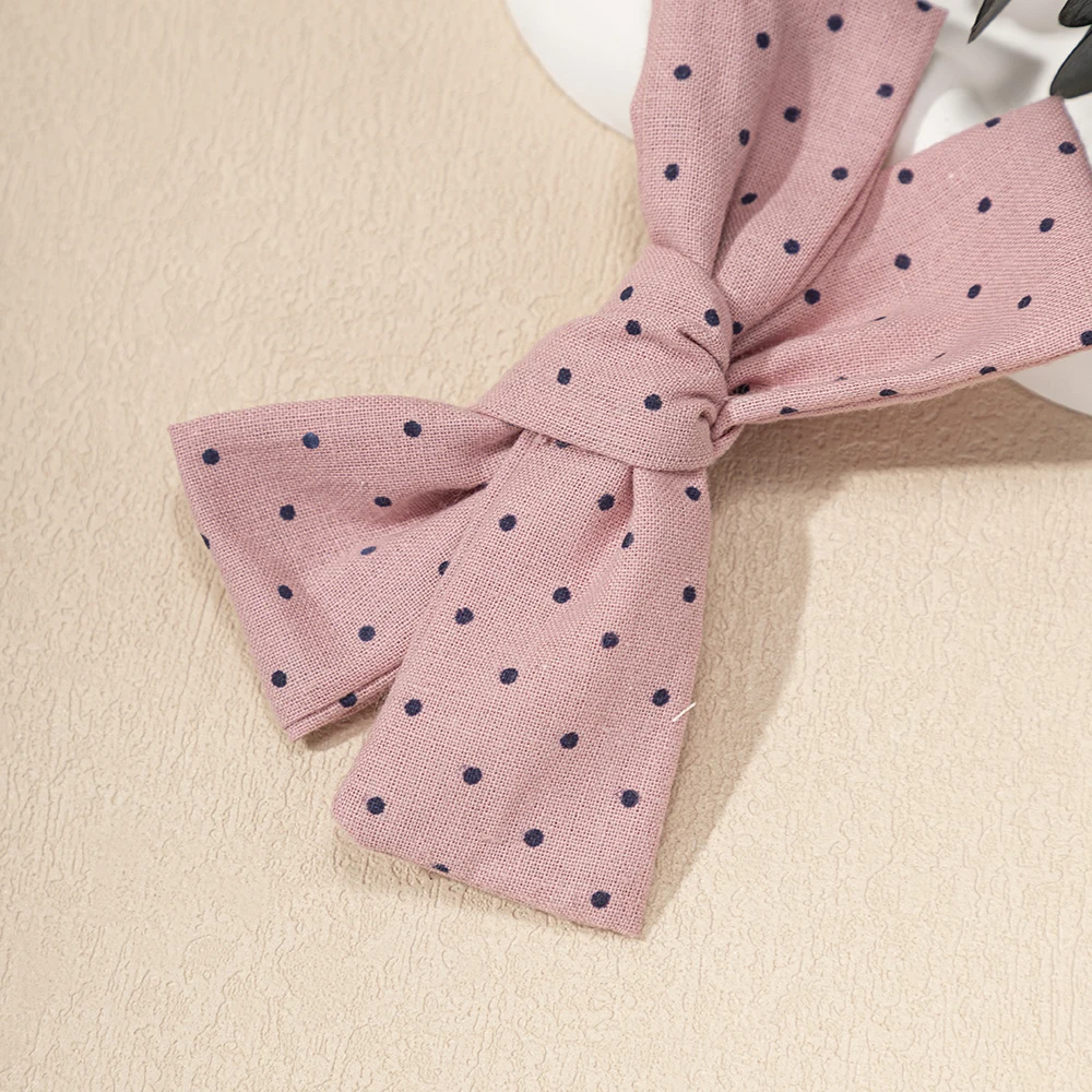 新しい韓国スタイルドットプリント弓ヘアクリップ女の赤ちゃんファッション甘いちょう結びヘアグリップバレッタヘアピン写真撮影アクセサリー