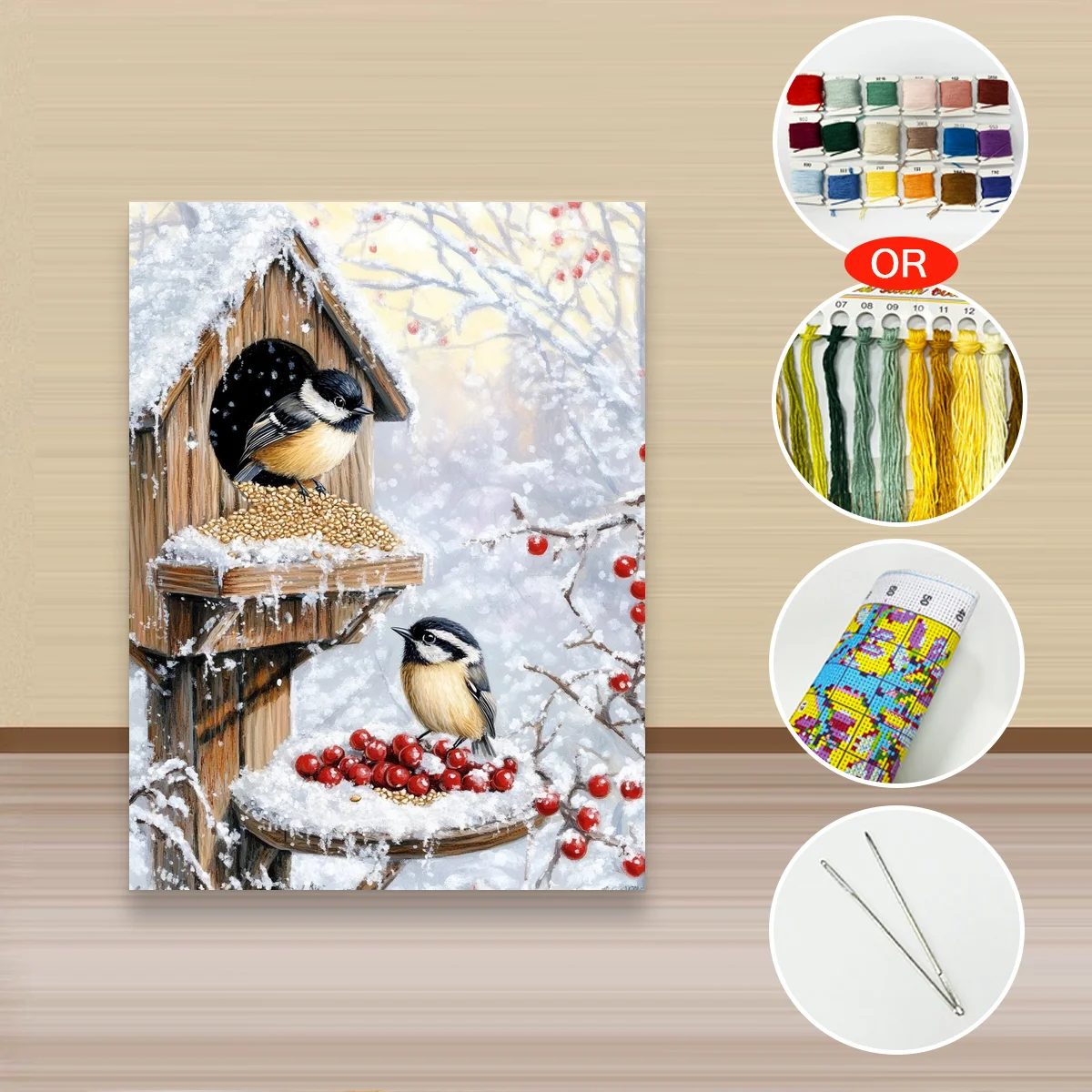 1 Stück 30x40cm/11,8x15,7 Zoll, 11Ct/14Ct Kreuzstich-Set, DIY Valentinstagsgeschenk, Stickerei-Set für Feste, Tiermotiv – Detail 2