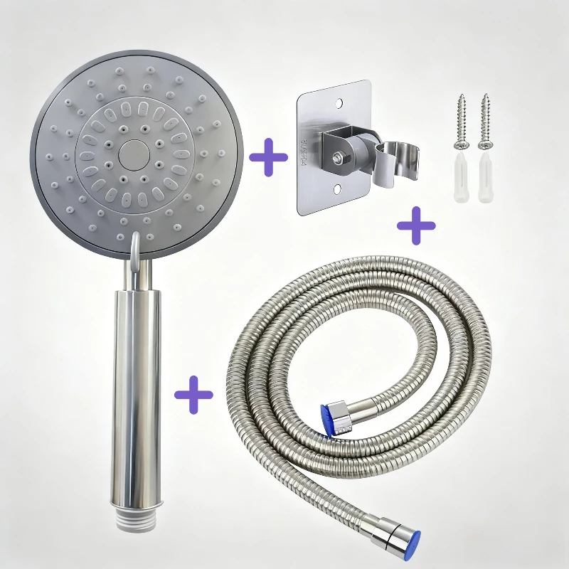 

Ручная насадка для душа высокого давления для ванной комнаты, 3 режима, регулируемый распылитель для экономии воды, насадка для душа, набор для домашнего душа, набор смесителей для душа