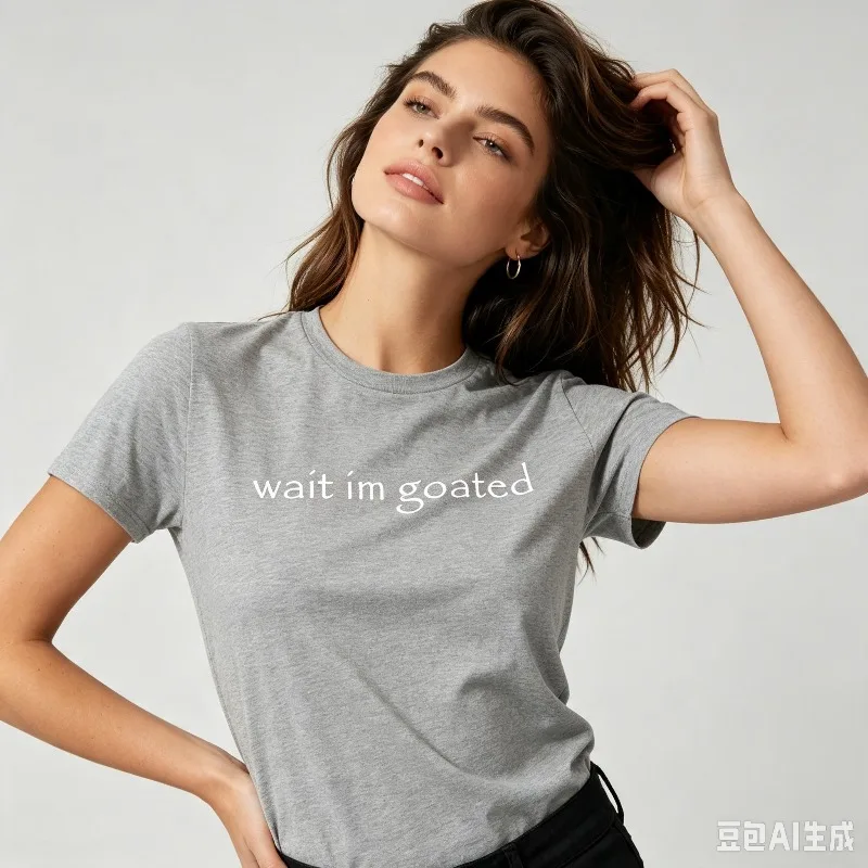 Wait I'm Goated T Shirt Funny Meme Trend Y2k O-neck Unisex Summer Casual T-shirt Casual Female Clothing O Neck Short Sleeve Tees