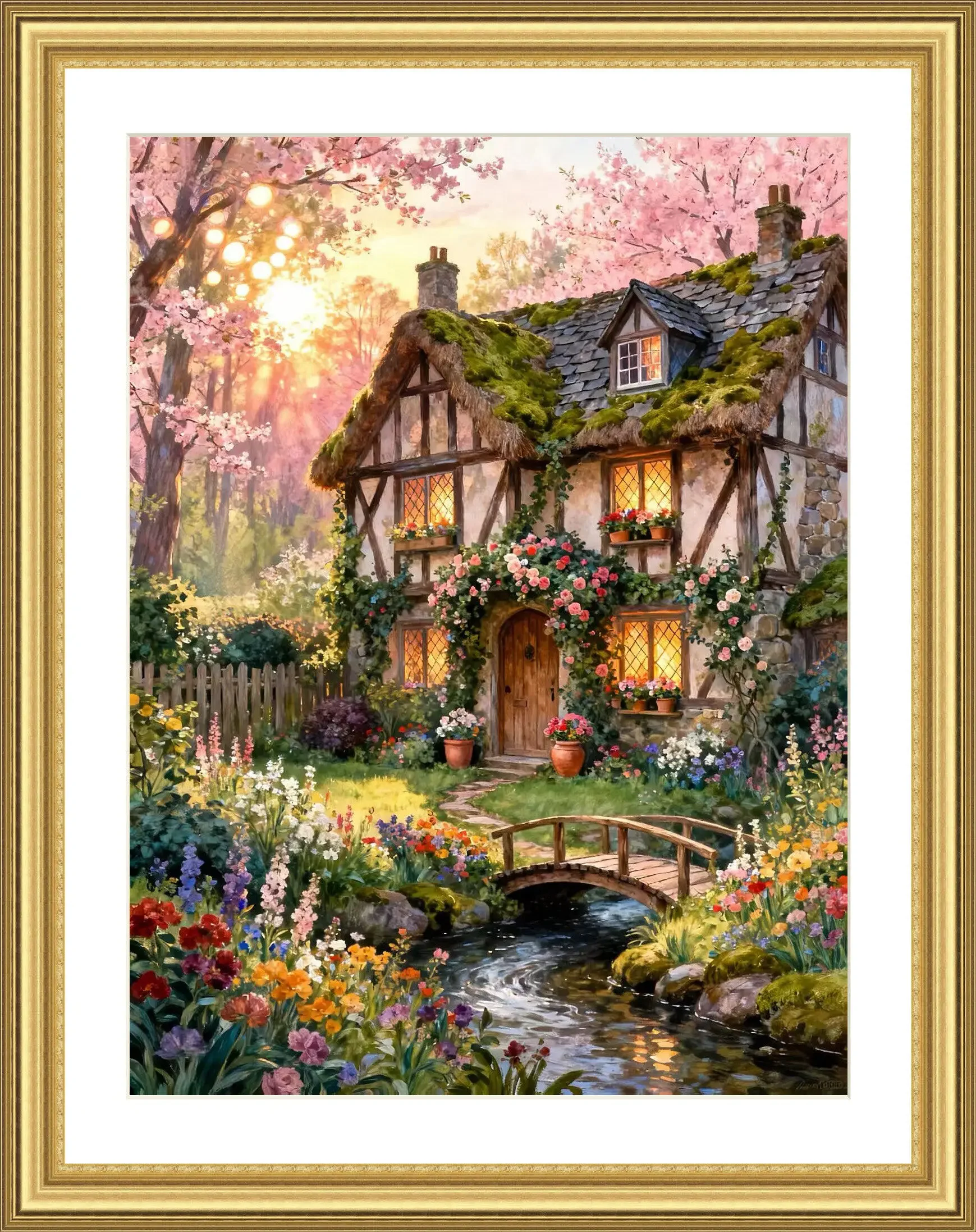Forest Four Seasons Cabin Series 11CT 14CT 16CT DIY Stamped Cross Stitch Kit with Printed Canvas and Cotton Threads Embroidery