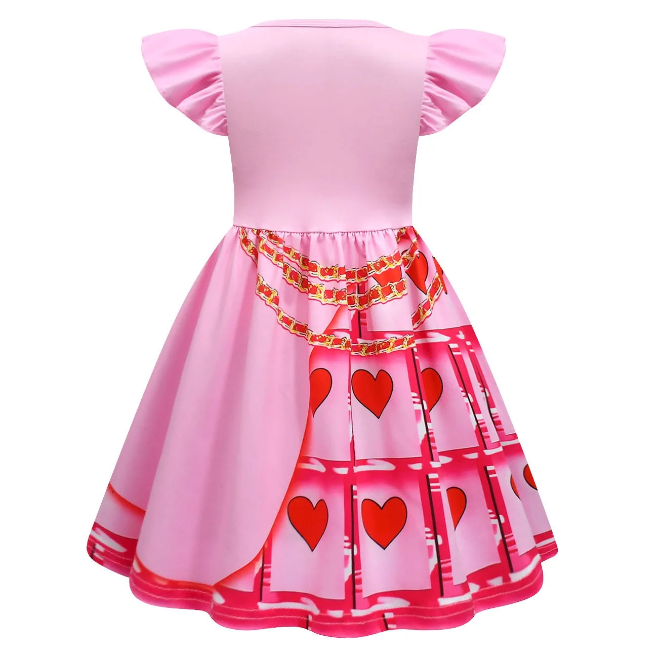 D-discreens 4 Costume Rise of Red Dress bag parrucca Halloween Chloe Queen of Hearts bribrida Cosplay Girls pink Flying Sleeve Dress