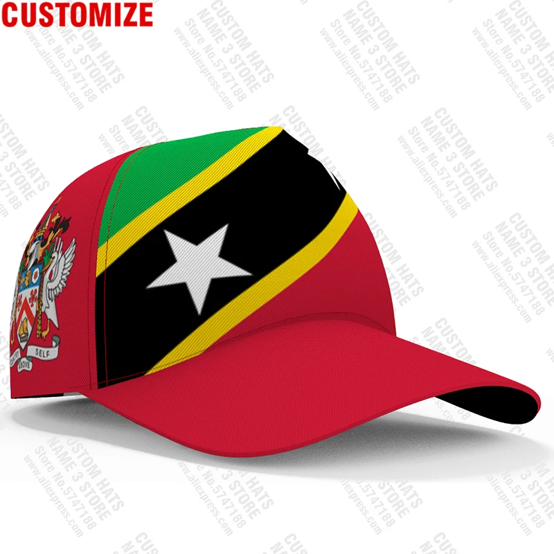 Saint Kitts And Nevis Baseball Cap Custom Made Name Team Logo Kn Hat Kna Country Travel Christopher Nation Flag Photo Headgear