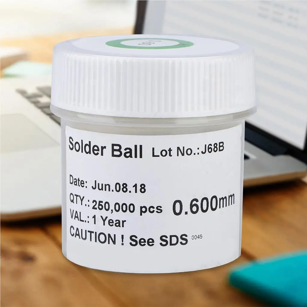 0.60mm Diameter 250000Pcs/can BGA Solder Balls Leaded Reballing Soldering Balls SN63 / PB37