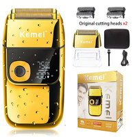 Kemei 2 in 1 Electric Shaver Men Electric Razor Rechargeable Beard Shaver Floating Hair Trimmer Face Care Beard Shaving Machine