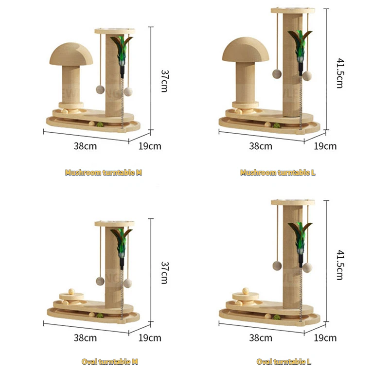 Imagem -06 - Sólida Madeira Gato Arranhar Sisal Arranhando Post Não-formaldeído Madeira Giratória com Bola de Brinquedo Playground Durável para Gatos Brinquedos
