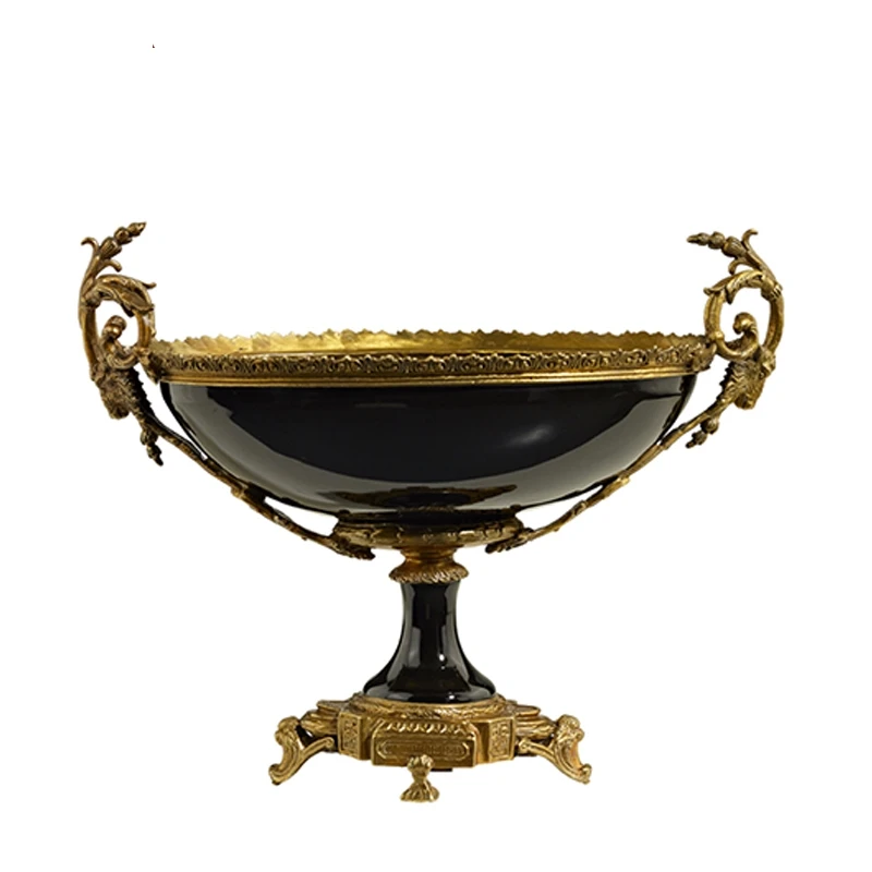 Wholesale Home Decor Luxury Brass Plate Egg Bowl Nut Dried Fruit Decoration Serving Tray