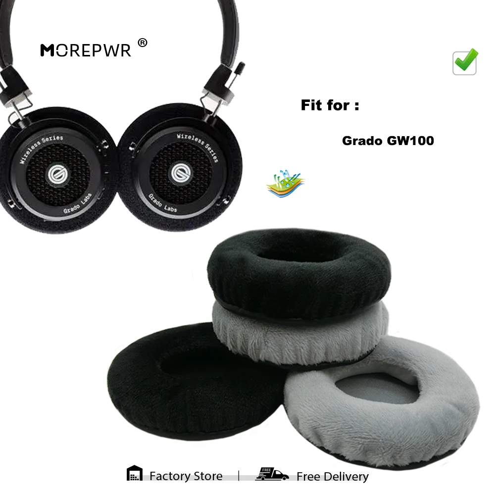 

Morepwr New Upgrade Replacement EarPads for Grado GW100 Headset Parts Leather Cushion Velvet Earmuff Sleeve Cover