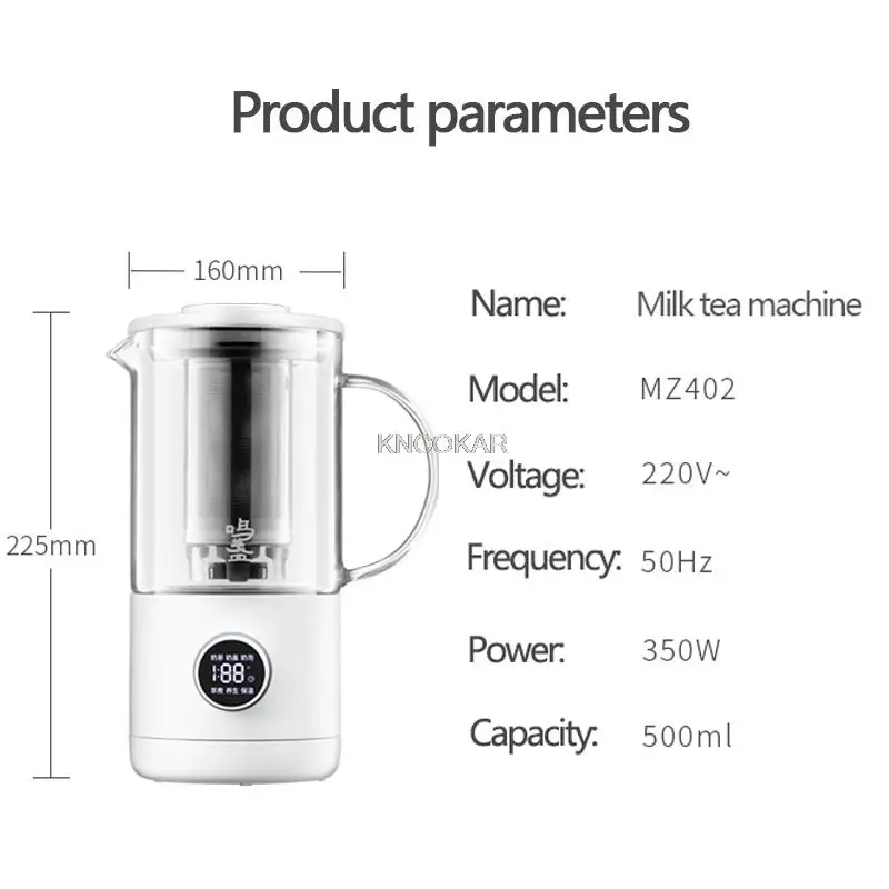 6 em 1 máquina de café elétrica portátil máquina de chá de leite batedor de leite automático máquina de chá pote de preservação de saúde diy chá de leite 500ml