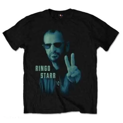 Ringo Starr Men's Colour Peace T-Shirt, Black, X-Large