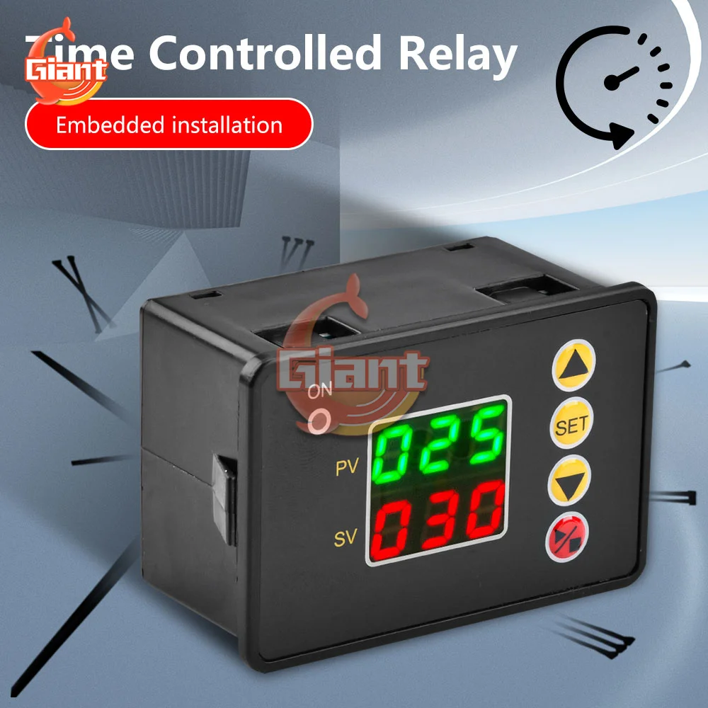 1.37 inch LCD Digital Display Microcomputer Time Controller AC 110-220V DC12V 24V Timer 0000-9999S 480W 2200W Control Module