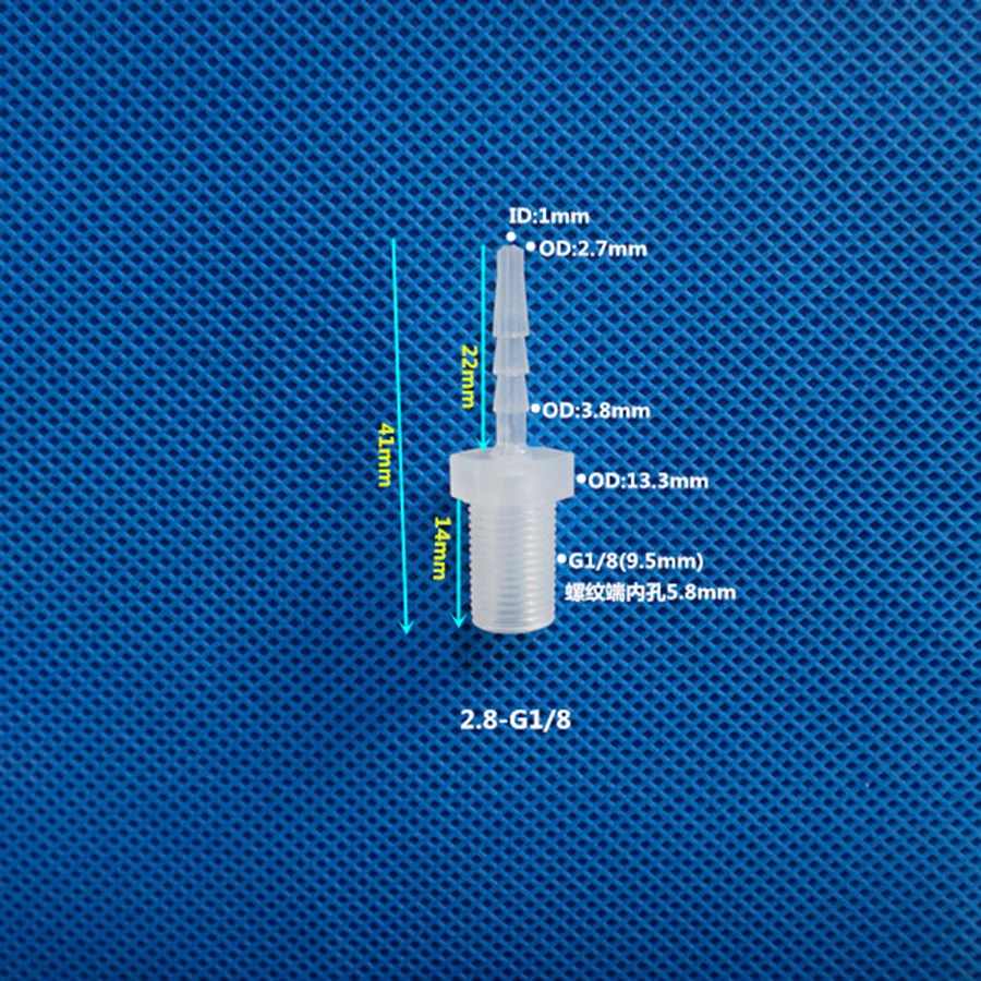 Joint de tuyau barbelé en plastique Wildoda, adaptateur de tuyau en silicone, 1/8, 1/4, 3/8 BSP mâle vers 2.8, 3.9, 4.8, 6.4, 7.9, 9.5, 11.1mm,