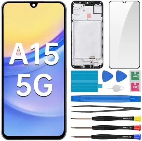 

A15 5G Замена экрана с рамкой ЖК-дисплей с сенсорным дигитайзером в сборе, набор инструментов для ремонта стекла