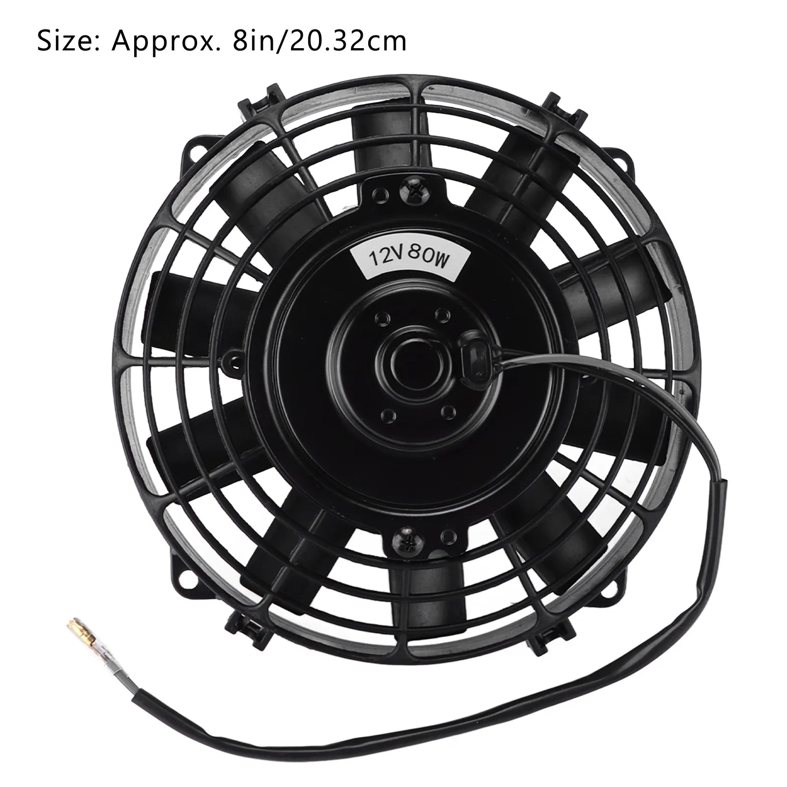 8in Electric Radiator Cooling Fan 12V 80W Straight Blade Pull Push Slim for AC System Intercooler