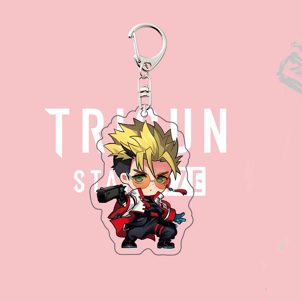 Trigun Stargaze Acrylic Keychain, Vash Wolfwood Knives Chibi Figure, Techwear Fashion Ver. Anime Charm, Bag Accessory, 2026 New