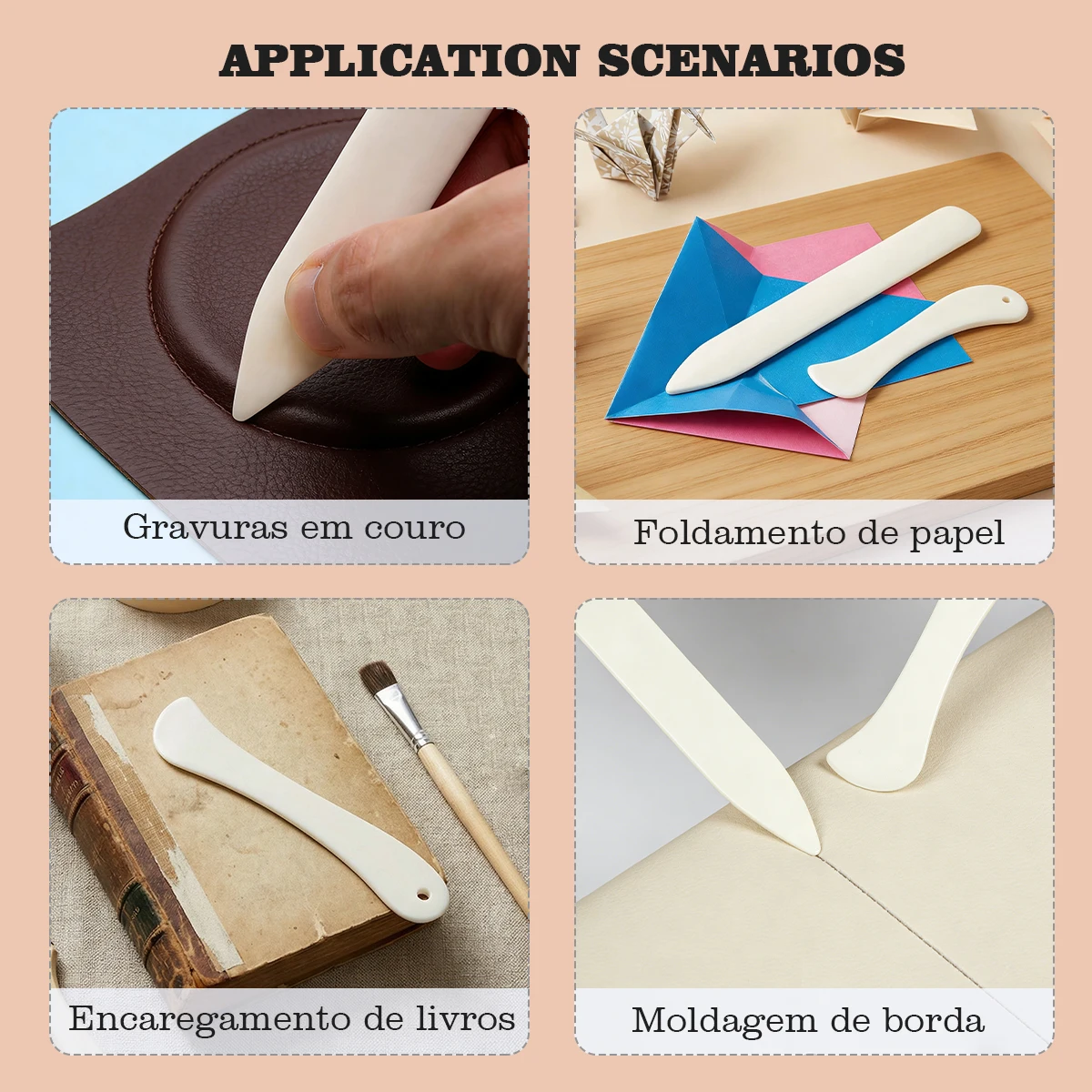 6Pcs Bone Folders Crease Makers Tool Plastic Bone Folder Paper Creaser Fold Bookbinding Tool for DIY Making Paper Crafts image 5