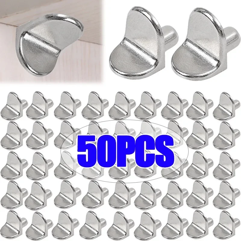 50/10Pcs Shelf Support Studs Pegs Pins Plugs L-Shaped Cabinet Seperator Fixed Wooden Glass Layer Board Furniture Bracket Holder