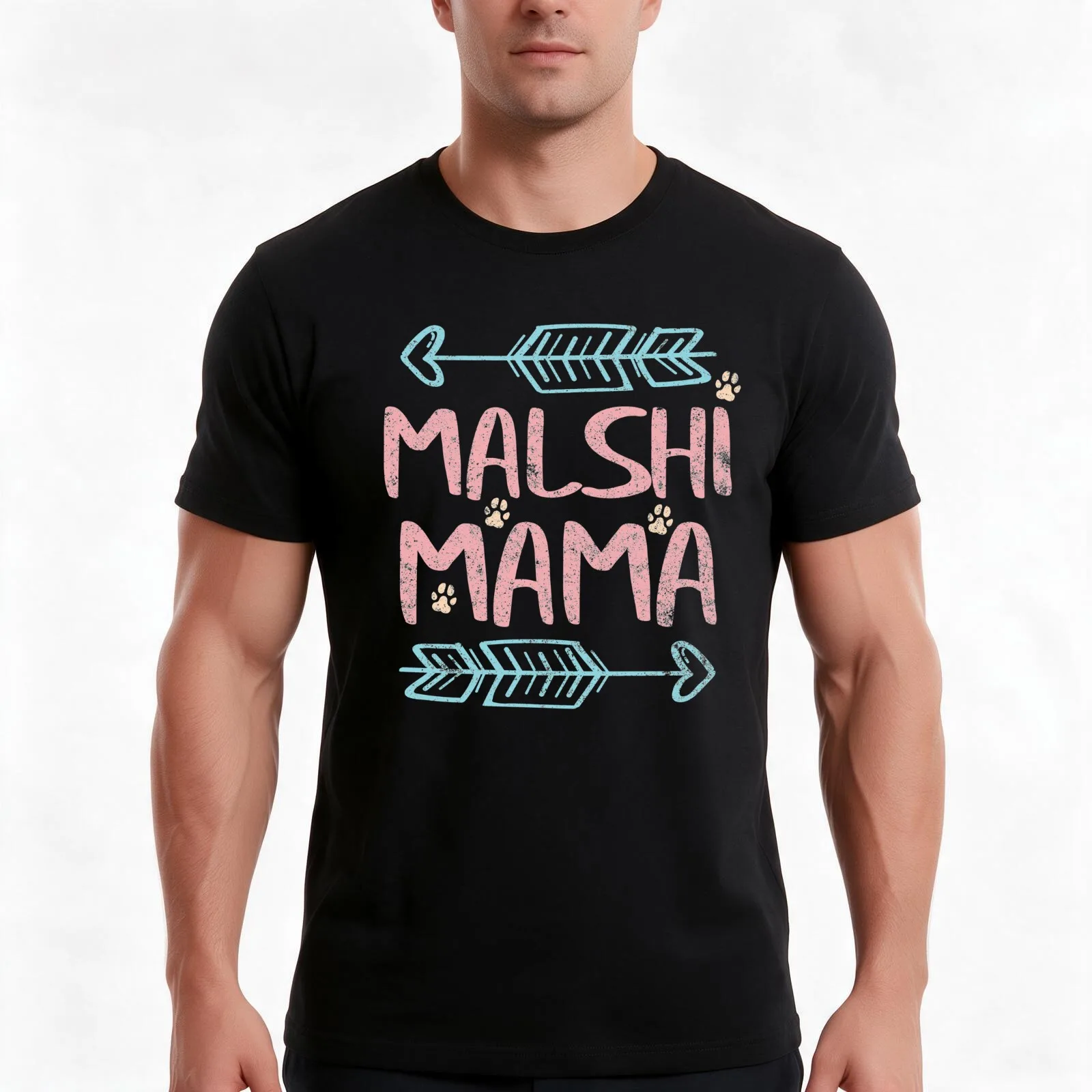 Malshi Mama Shirt Mal-Shi Lover Owner Malt-Tzu Dog Mom T-Shirt, Summer Casual Cotton Tee, Oversized Streetwear Tops, 100% Cotton