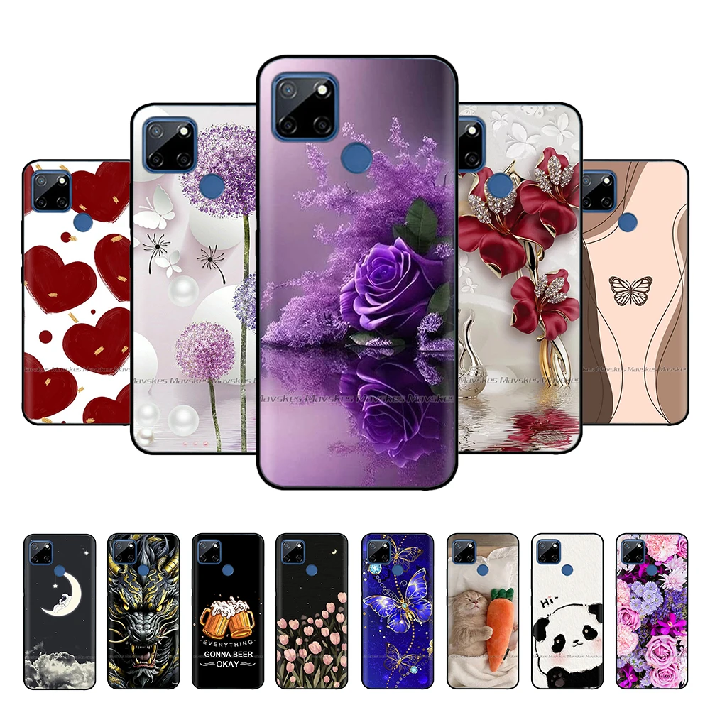 Чехол для Realme C12 C25 C25s Realme 7i Global Case Cute Soft Silicone TPU Back Cover Realme7i RMX2193 Защитный чехол Fundas