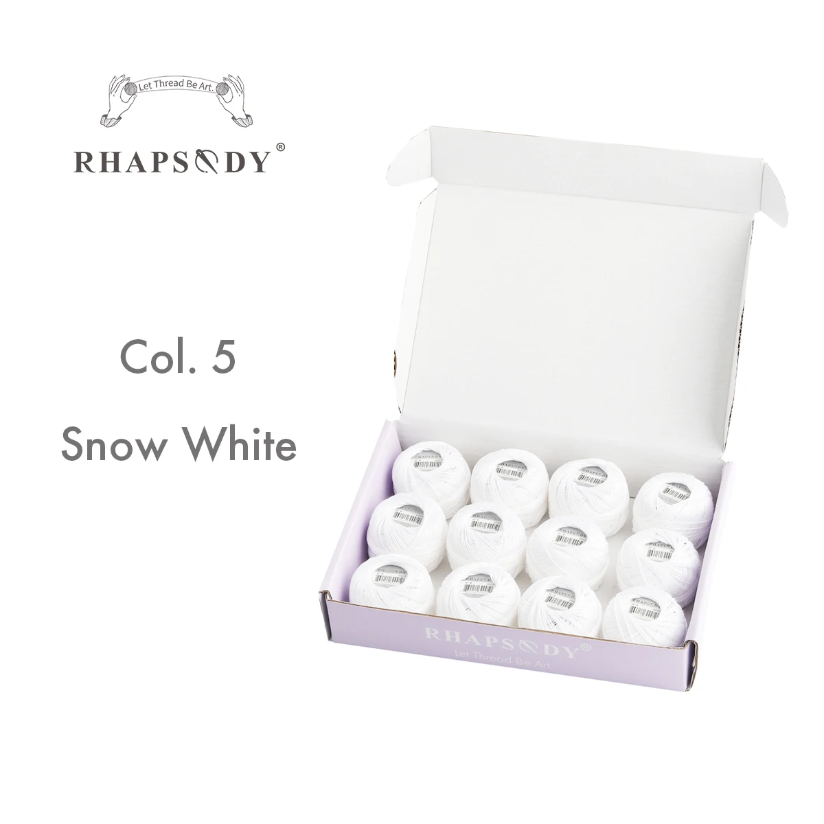 Rhapsody-Größe # 8 Perlen-Baumwoll-Häkelfaden-Stickerei, doppelt merzerisierte lange Stapel, ägyptische Baumwolle, NEUE FARBEN, 12 Bälle pro Box – Detail 8