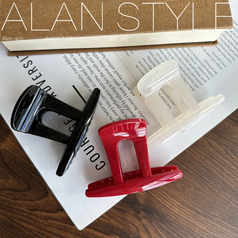 

1 шт. Корейская винтажная заколка-краб из ацетатной смолы, простая французская заколка для хвоста на затылок для женщин