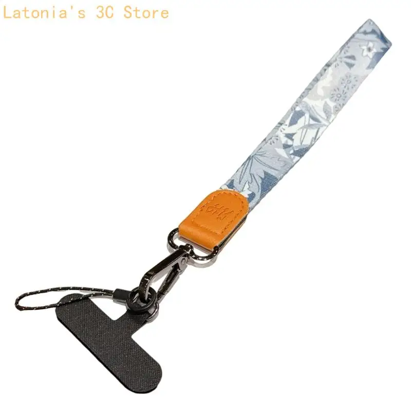 Robustes Canvas-Lanyard mit Totemblättern. Vielseitig einsetzbar für Mobiltelefone – Detail 4