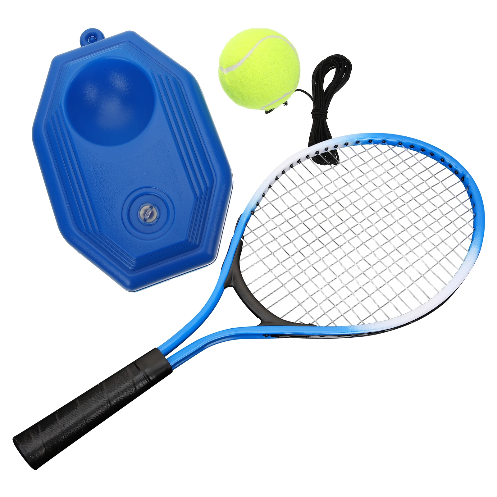 

Self-Returning Tennis Trainer Solo Practice Rebound Board for Beginners Adults Portable Hitting Aid with Racket & Balls