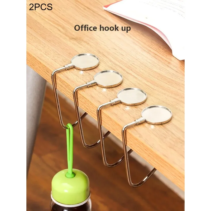 2Pcs Portable Folding Bag Hook Hanger Purse Handbag Holders Foldable Table Hook Women Handbag Organizer Office Desk Side Hook