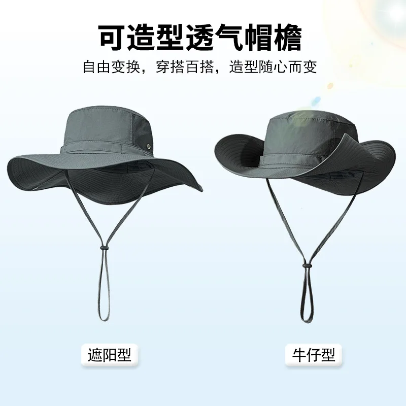 Wide Brim Upf 50 Uv Protection Bucket Hat Unisex Quick Dry Breathable Foldable 100% Cotton Sun Hat For Hiking Fishing Beach Mult