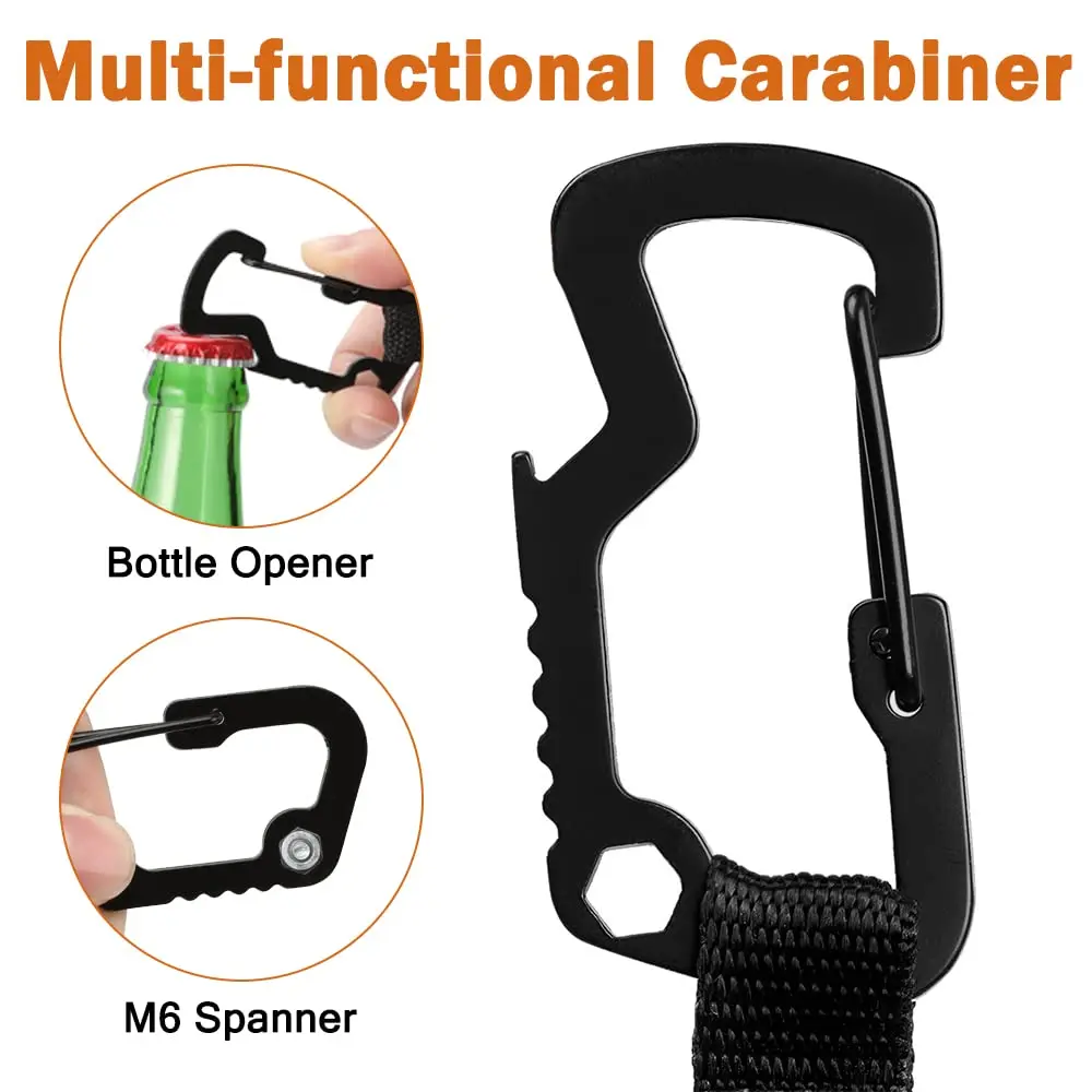 3-pakowy wysuwany brelok do kluczy Multitool Carabiner Badge Holder, wysuwany breloczek ze stalową linką i breloczkiem