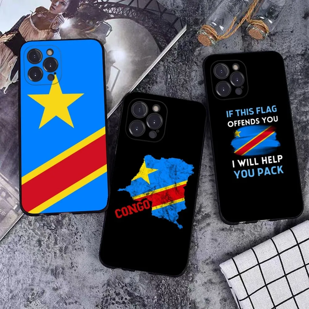 Democratic Republic Of The Congo Flag Phone Case For iPhone 15 14 11 12 13 Mini Pro XS Max Cover 6 7 8 Plus X XR SE 2020 Funda S