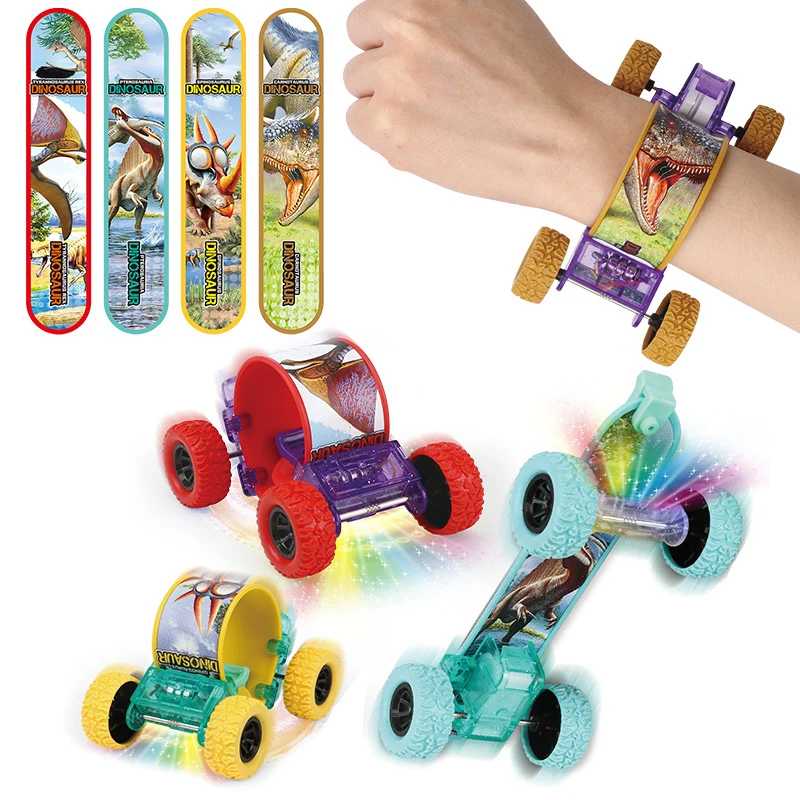 

Clap Clap Bracelet Glow Recoil Skateboard Dinosaur Graffiti Creative Pop Circle Collision Transforming Toy for Children