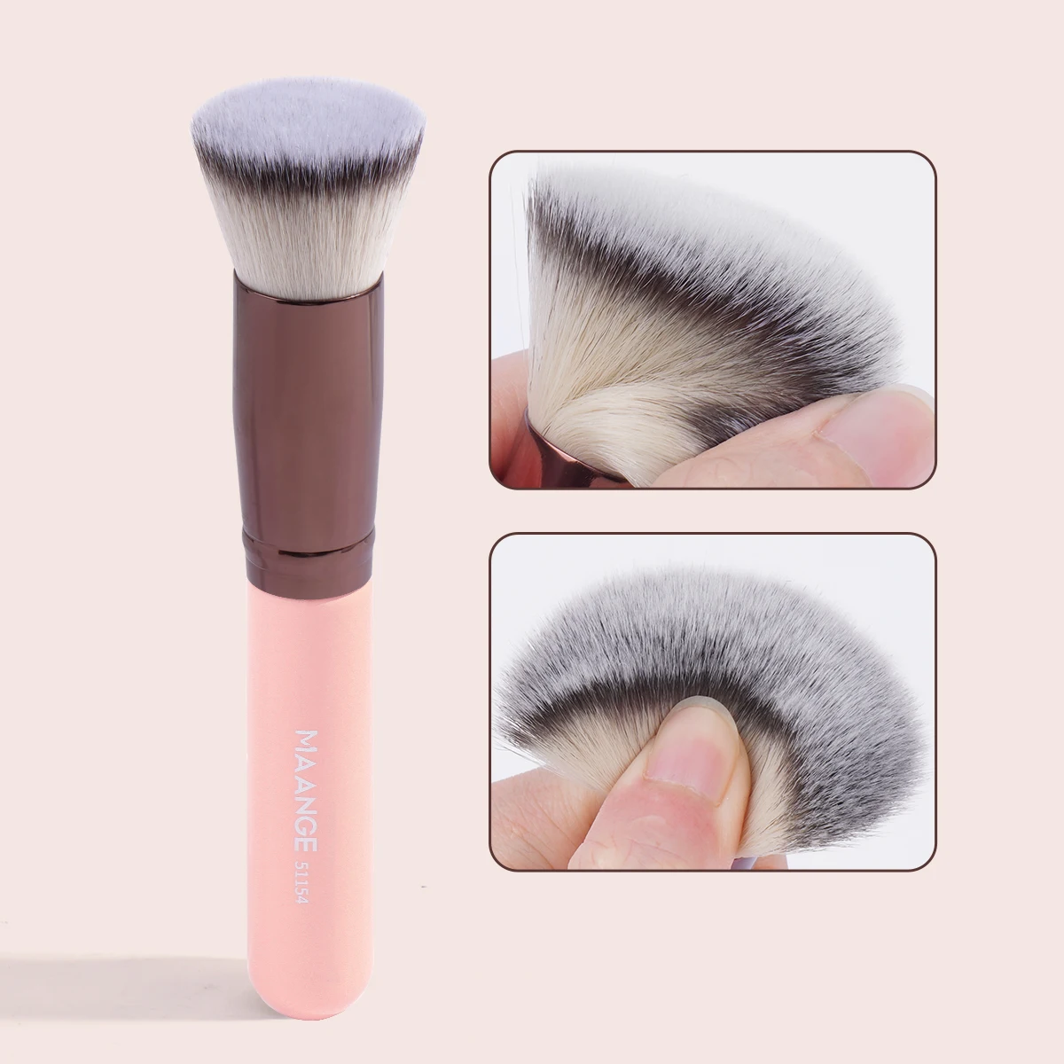 Maange Foundation Make-Up Borstel Platte/Hoek Concealer Poeder Blush Borstel Met Dichte Doos Zachte Borstelborstel Schoonheid Tool Voor Vrouwen