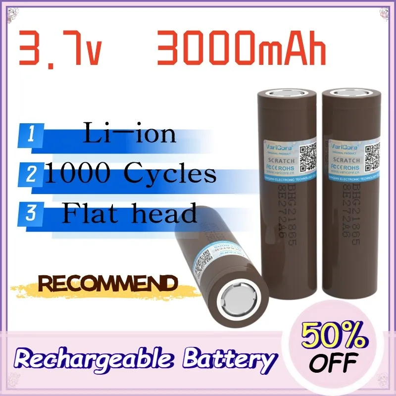 Новая аккумуляторная батарея HG2 18650 3000 мАч, 3.6В, разряд 20А, максимальный ток 35А, мощные батареи