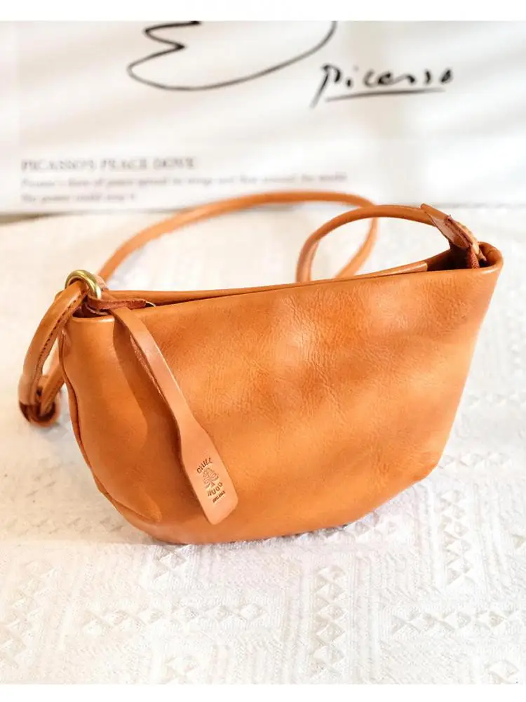 

simple vintage luxury first layer cowhide ladies crossbody bag casual designer genuine leather women's party small shoulder bag