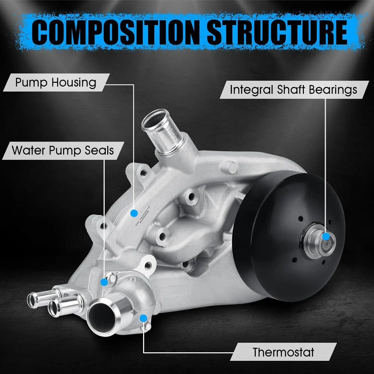 2007-2016 Chevrolet GMC Vortec 4.8L/5.3L/6.0L/6.2L용 온도 조절 장치가 있는 워터 펌프