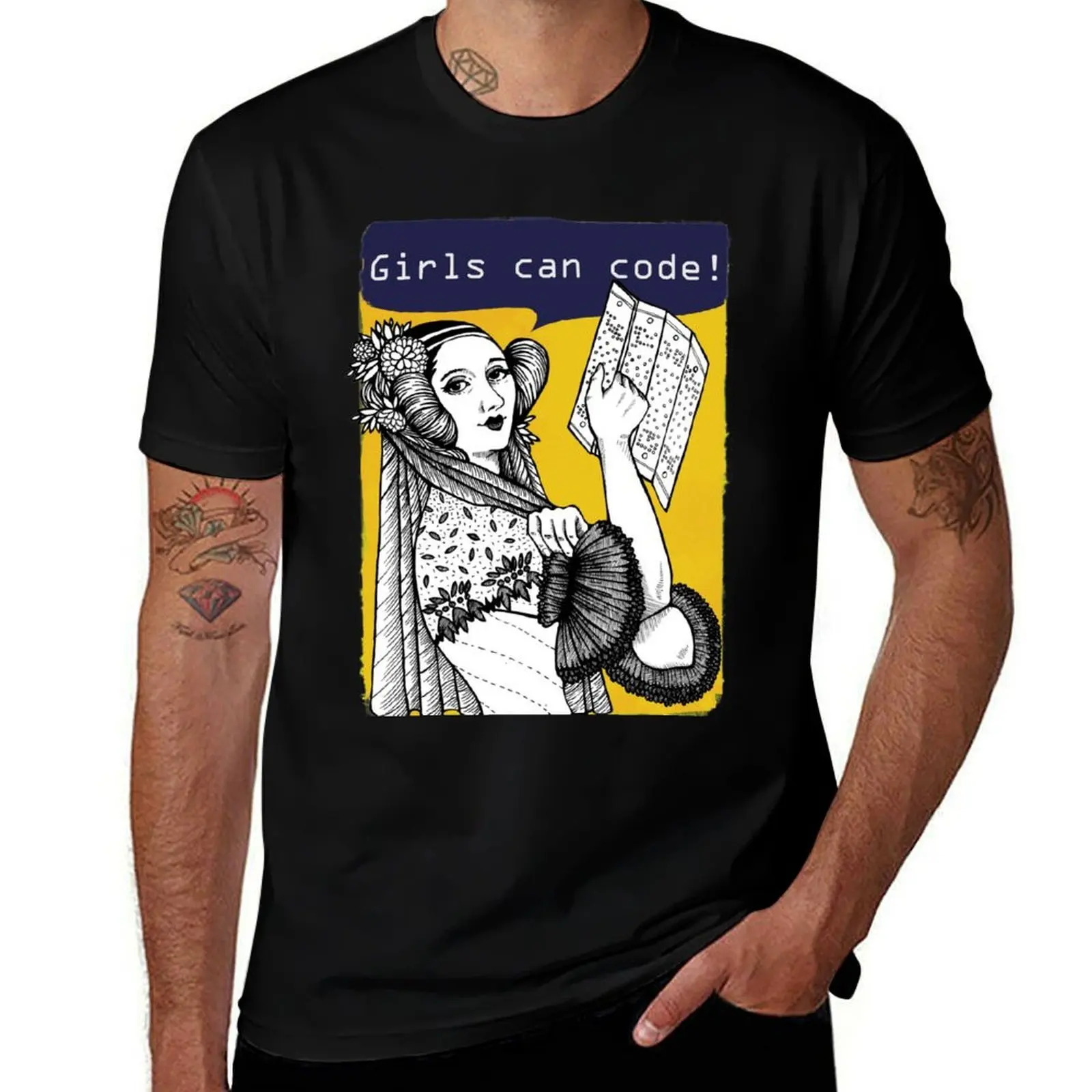 Ada Lovelace - Girls can code! T-Shirt Lightweight Cooling Short Sleeve Tee