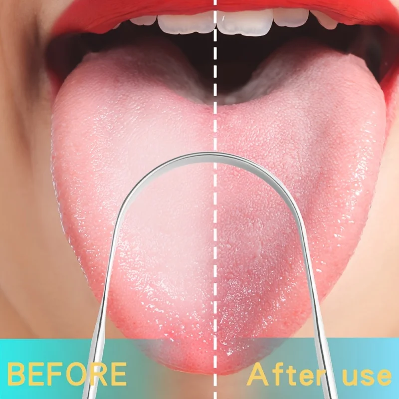 3/4pcs Stainless Steel Tongue Scraper,U-shaped Oral Hygiene Tool, Suitable for Adults'Daily Oral Care and Tongue Cleaning family