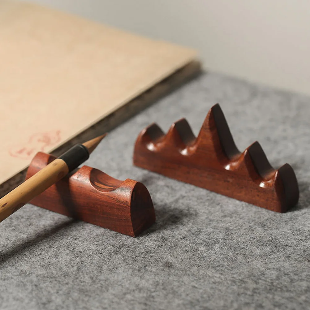 

1Pcs Solid Wood Calligraphy Pen Holder Natural Wood Brush Rack Premium Pen Stand for Painting Writing Art Tool Storage