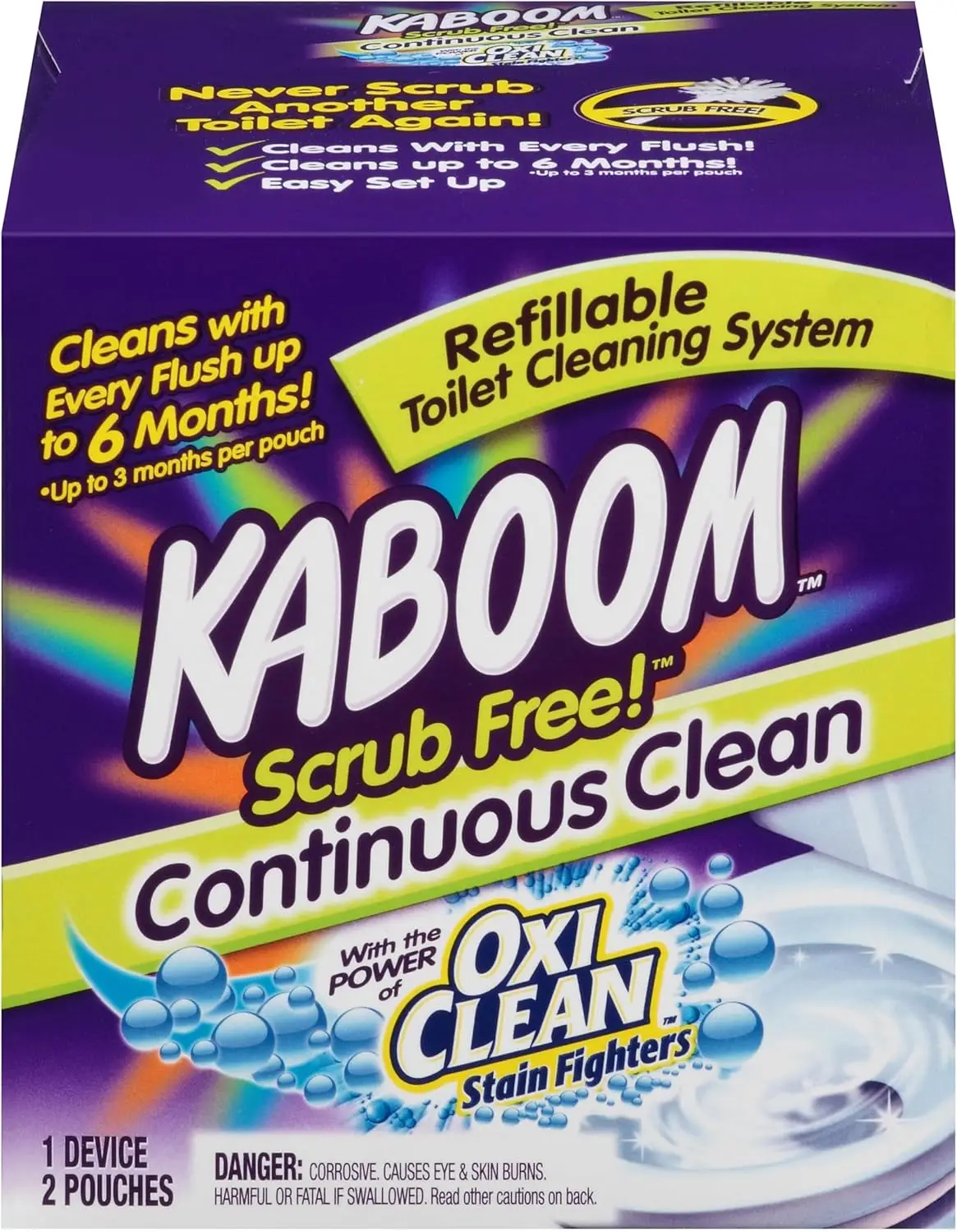 

Effortless Toilet Bowl Cleaner System with 2 Refills, Scrub-Free Cleaning for Sparkling Bathrooms