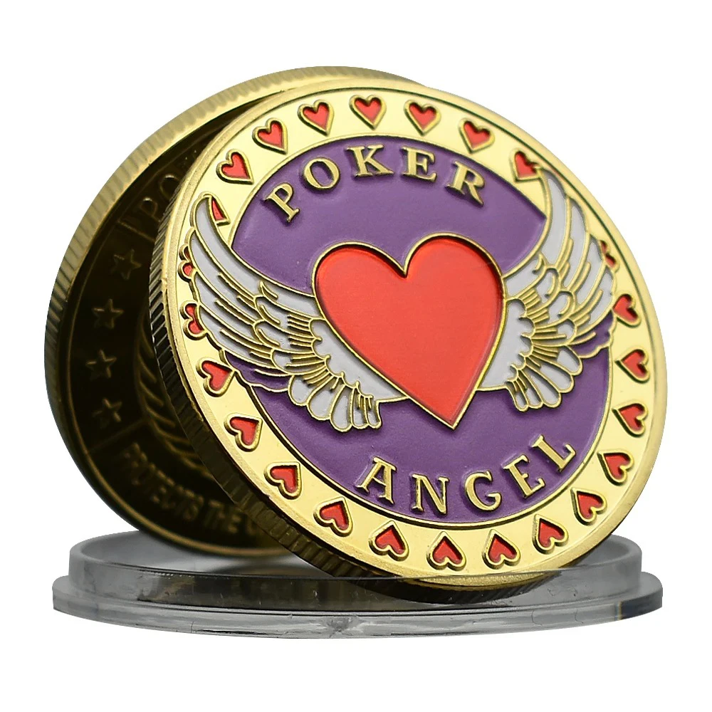 Texas Hold 'em POKER Parkland Lucky Coin POKER ANGEL Las Vegas Souvenirs Holiday Gifts Metal Poker Collectibles Game Accessories