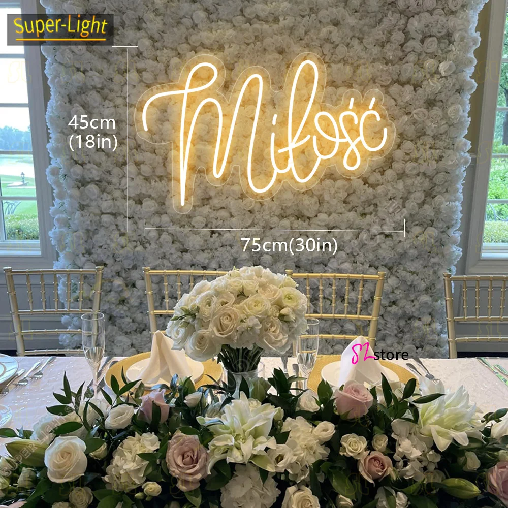 

Custom Big 75cm Led Neon LOVE Neon Sign Neon Light Personalized Signage Wedding Neon Sign, Birthday Party Polish Neon Light Sign